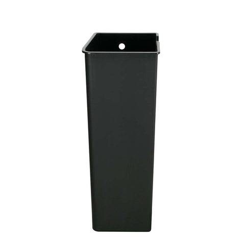 24L black plastic trash bucket - main image