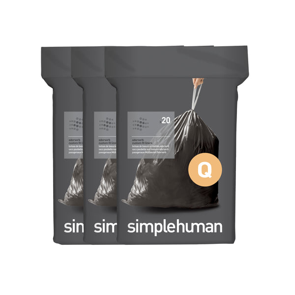 simplehuman Custom Fit Trash Garbage Bags Can Liners Refill Size