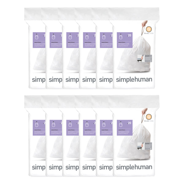 SIMPLEHUMAN BIN LINERS Q Code q size Q simple human bin bags